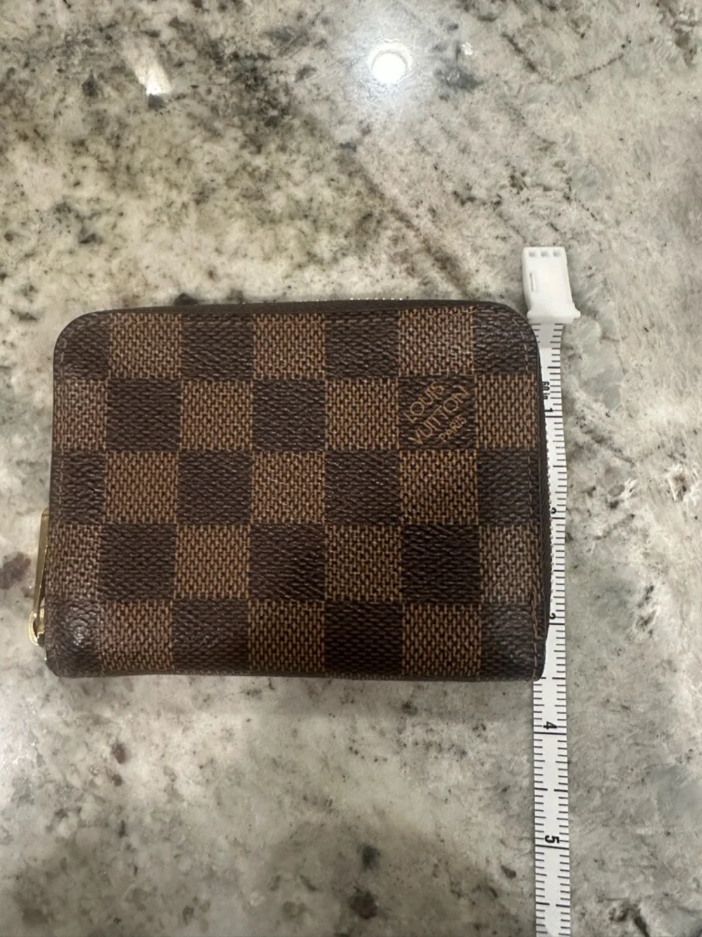 Louis Vuitton Damier Ebene Small Zipped Coin Purse - Dark Brown Checker - Picture 3 of 10